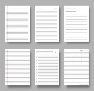 Notebook blank grid square lined paper sheet page Stock Illustration