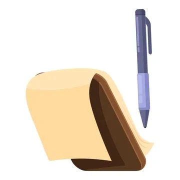 Notebook with blank page and pen for writing down ideas Illustrazione stock