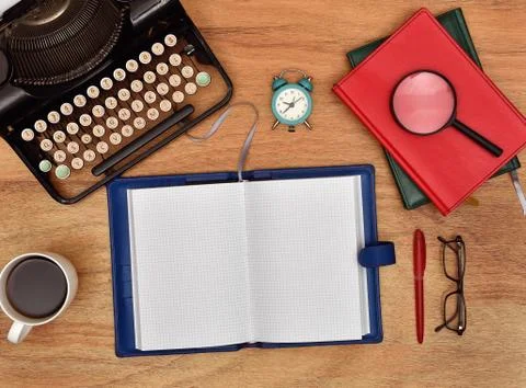 Notebook with blank page Foto stock