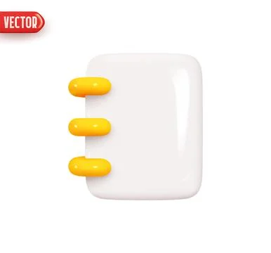 Notebook Blank Sheet. Note paper empty. Realistic 3d design In plastic cart.. Stock Illustration