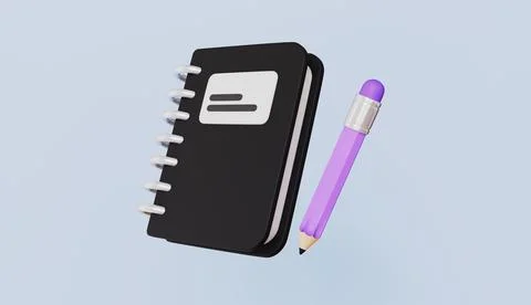 Notebook blank task sheet concept, report document file icon 3d illustration  Stockillustratie