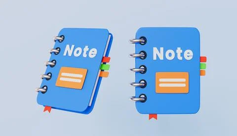 Notebook blank task sheet concept, report document file icon 3d illustration Stock Illustration