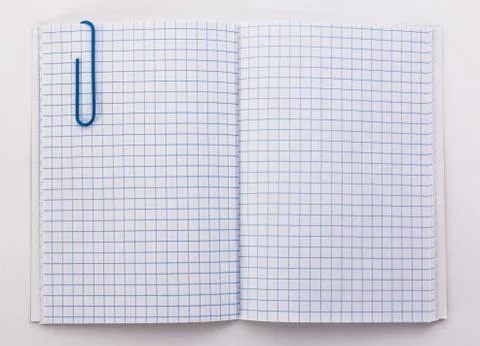 Notebook with blue paper clip Stock Photos