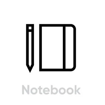 Notebook book icon. Editable line vector. Stock Illustration