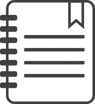Notebook with bookmark spiral pad icon Stock Illustration