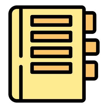 Notebook with bookmark tabs representing organized information storage 库存插图