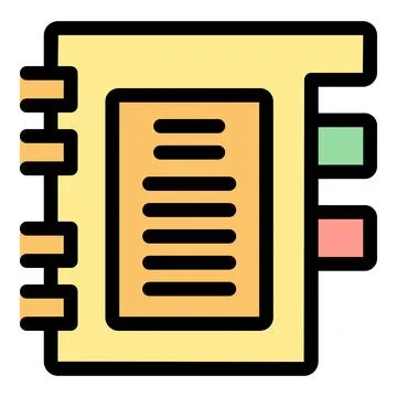 Notebook with bookmarks showing notes, taking notes, studying, learning, or.. Stock Illustration