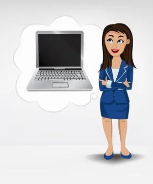 Notebook in bubble idea concept of woman in suit vector illustration イラスト素材