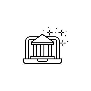 Notebook, building, university icon. Simple line, outline vector of online Ilustración de archivo