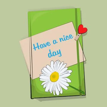 Notebook with a camomile. Stock Illustration