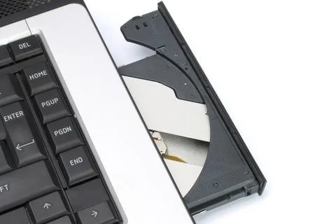 Notebook with cd case open Stock Photos