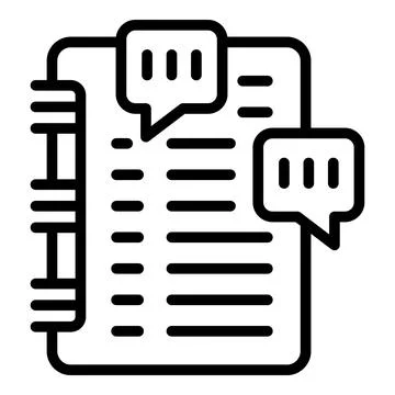 Notebook chat icon outline vector. Study case Stockillustratie