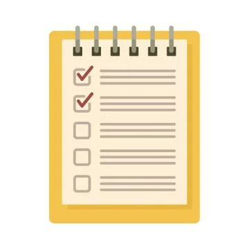 Notebook checklist icon, flat style Illustrazione stock