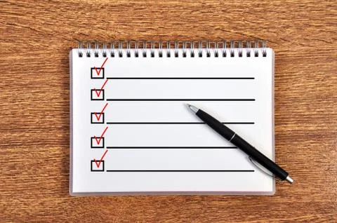 Notebook with checklist Illustrazione stock