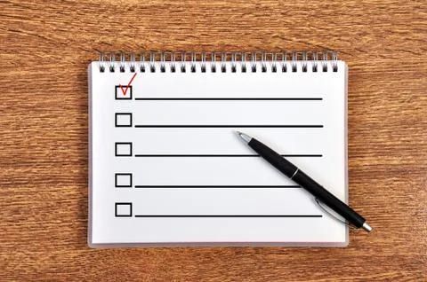 Notebook with checklist Illustrazione stock