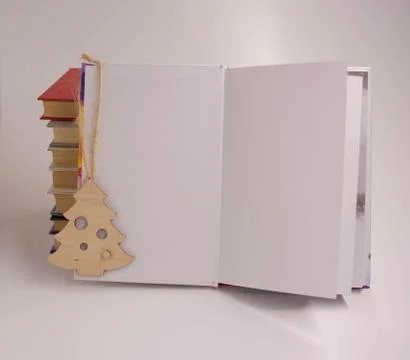 Notebook with a Christmas tree toy Stock Photos