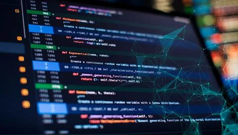 Notebook closeup photo. CSS, JavaScript and HTML usage. Monitor closeup of .. Stock Photos