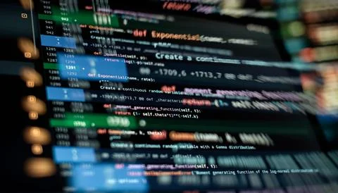 Notebook closeup photo. CSS, JavaScript and HTML usage. Monitor closeup of .. Stock-Fotos