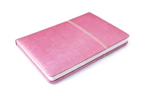 Notebook  closeup on white background Stock Photos