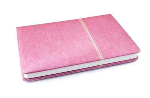 Notebook  closeup on white background Stock Photos