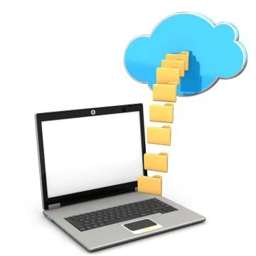 Notebook cloud folders Stock Illustration