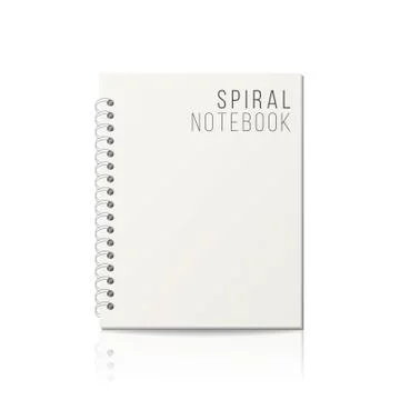 Notebook With Coil Spiral. Vector Spiral Notepad. Clean Mock Up For Your Design Stock Illustration