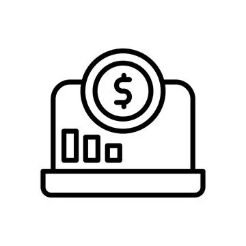 Notebook coin dollar icon. Simple line, outline vector elements of bankruptcy Stock Illustration