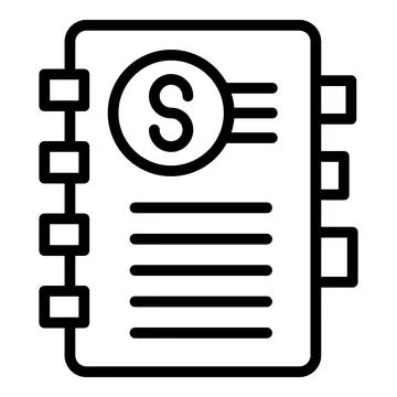 Notebook collateral icon outline vector. Time money Illustrazione stock