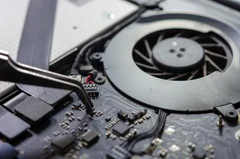 Notebook computer circuit board Stock Photos