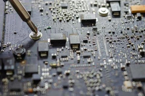 Notebook computer circuit board Stock Photos