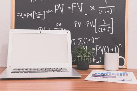 Notebook computer On the desk Stock Photos