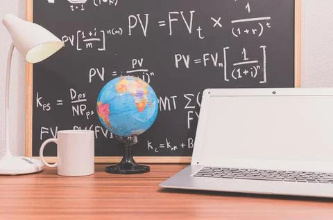 Notebook computer On the desk Stock Photos