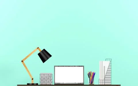 Notebook computer display for mock up with copy space background for text Stock Illustration