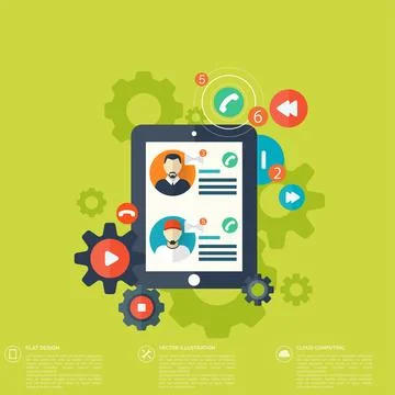 Notebook, computer icon. Social media, network concept. Global communication. 스톡 일러스트
