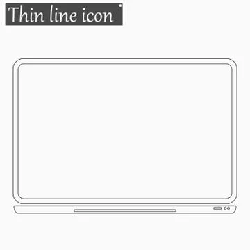 Notebook Computer icon Vector Style thin line Stock Illustration