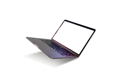 Notebook computer New modern technology. Gray color on a white background Stock Photos