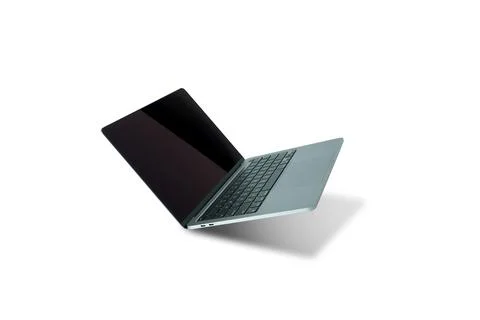 Notebook computer New modern technology. Gray color on a white background Stock Photos