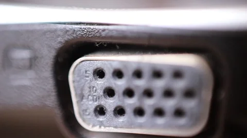 Notebook connectors extreme close up Vídeo Stock 87971341