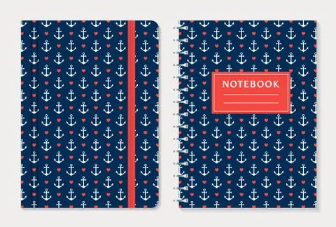 Notebook cover design. Vector set. Stock Illustration
