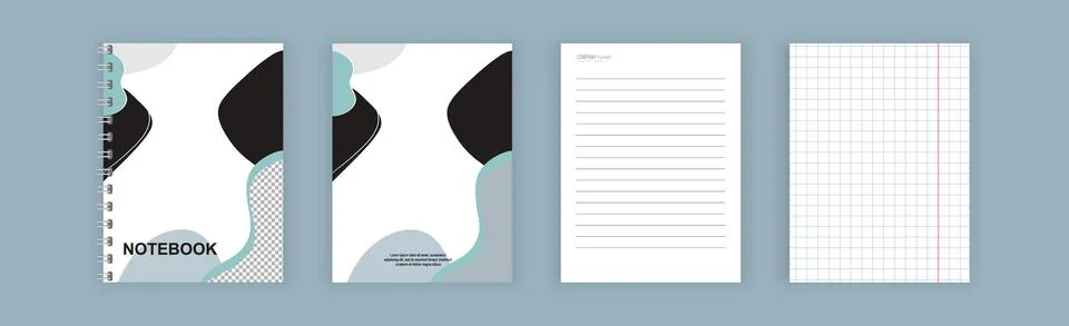 Notebook cover.. Realistic notebook or notepad . Vector Template Stock Illustration