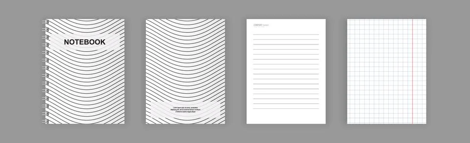 Notebook cover.. Realistic notebook or notepad . Vector Template . A4 Stock Illustration