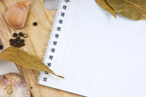 Notebook for culinary recipes Stock Photos