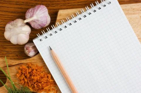 Notebook for culinary recipes Foto stock