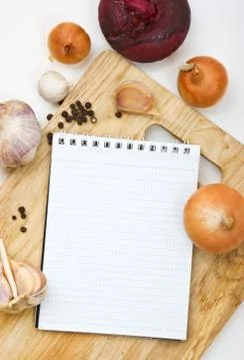 Notebook for culinary recipes Stock Photos