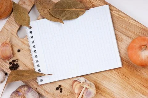 Notebook for culinary recipes Stock Photos
