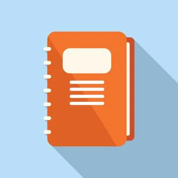 Notebook database icon flat vector. Customer data Illustrazione stock