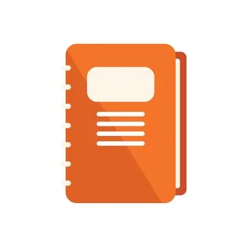 Notebook database icon flat vector. Customer data Stock Illustration
