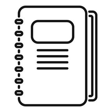 Notebook database icon outline vector. Customer data Stock Illustration