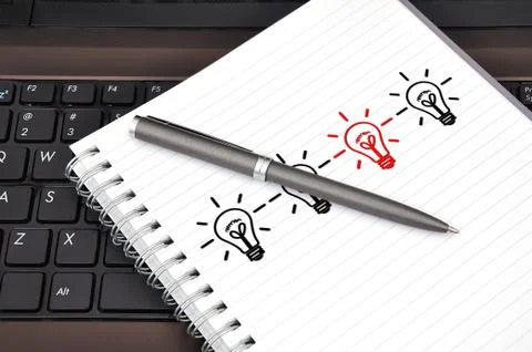 Notebook, diary and pen Stock Photos