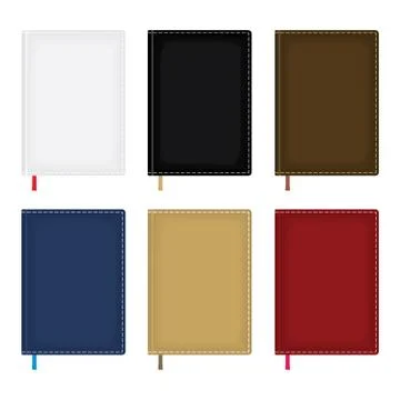 Notebook diary blank cover set Stock Illustration